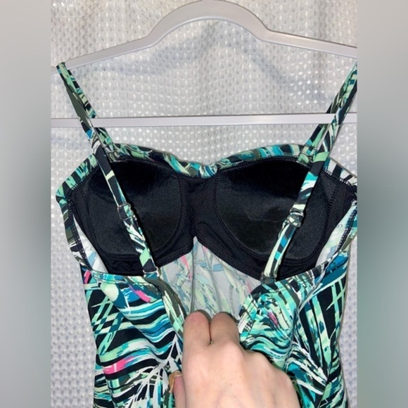 Women George Swimsuit tankini adjustable straps tropical pattern Sz medium - Picture 8 of 10